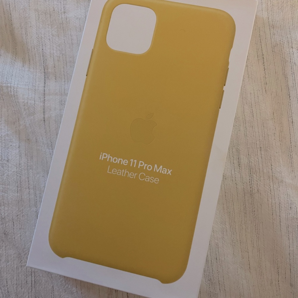 New Apple Leather iPhone 11 Pro Max case yellow